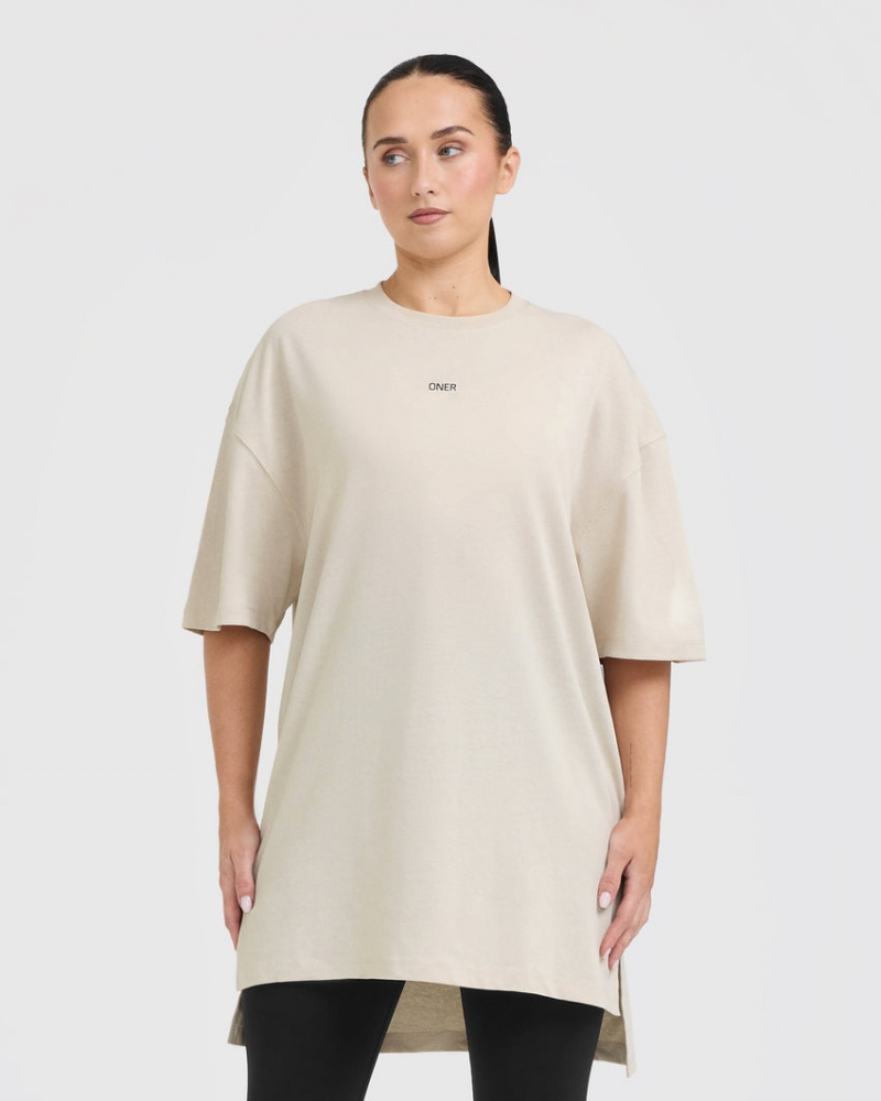 Oner Active Raising The Bar Graphic Longline T-shirts Braun | FEJRPML-15