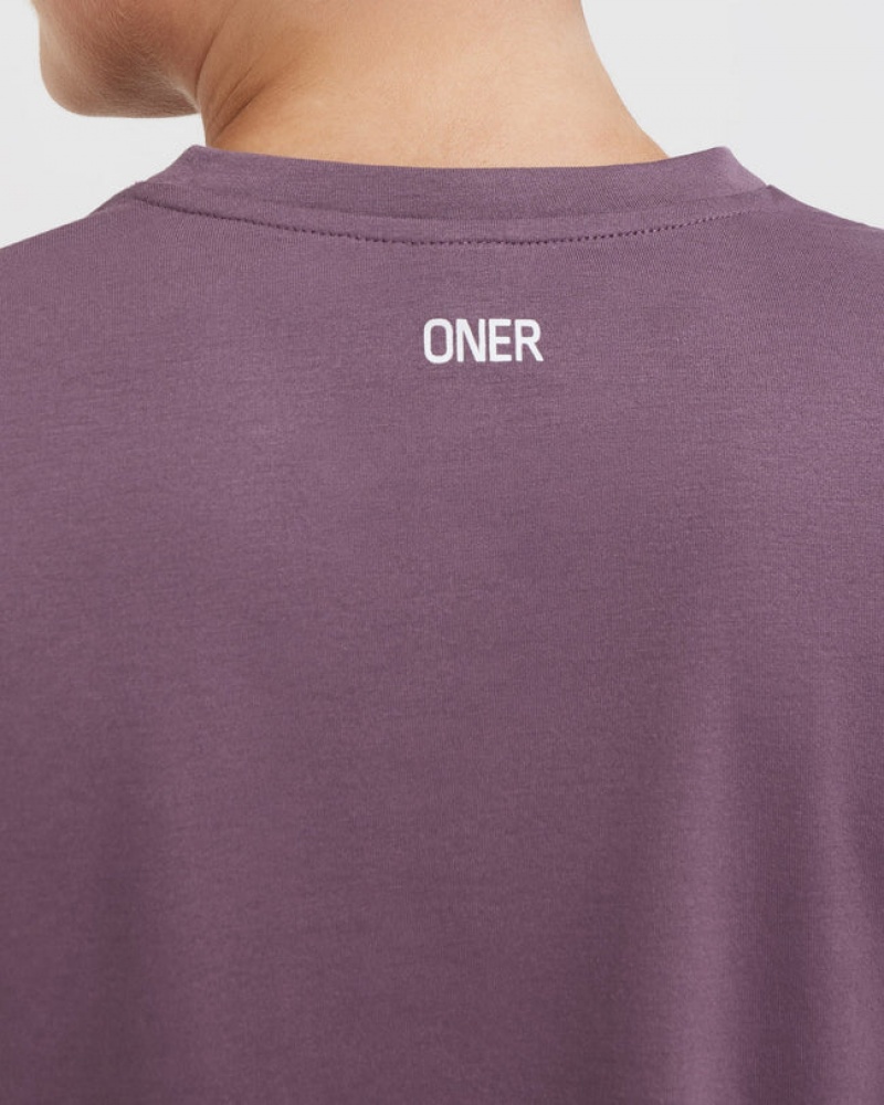 Oner Active Raising The Bar Graphic Muscle Crop T-shirts Lila | VOELYHX-58