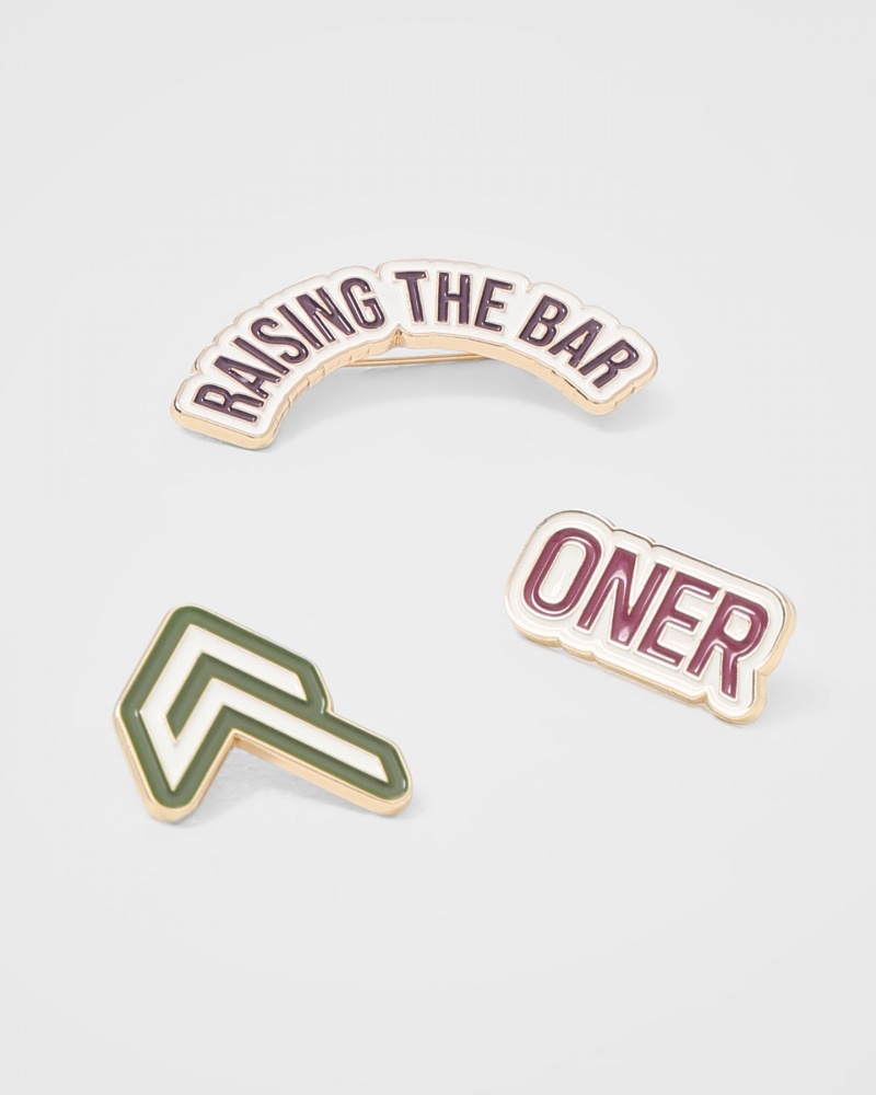 Oner Active Raising The Bar Graphic Pins 3 Pack Accessoires Rosa Khaki | VKHNBFC-27