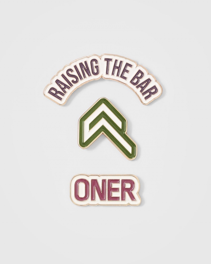 Oner Active Raising The Bar Graphic Pins 3 Pack Accessoires Rosa Khaki | VKHNBFC-27