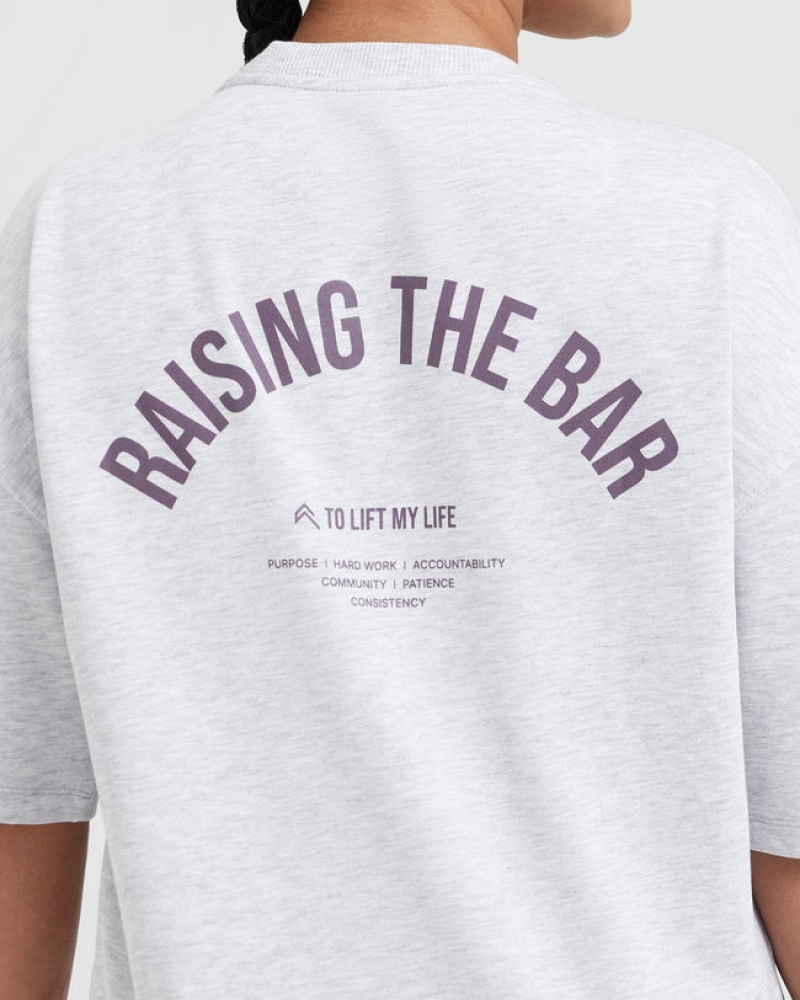 Oner Active Raising The Bar Graphic Unisex T-shirts Hellgrau | OHZVENP-31