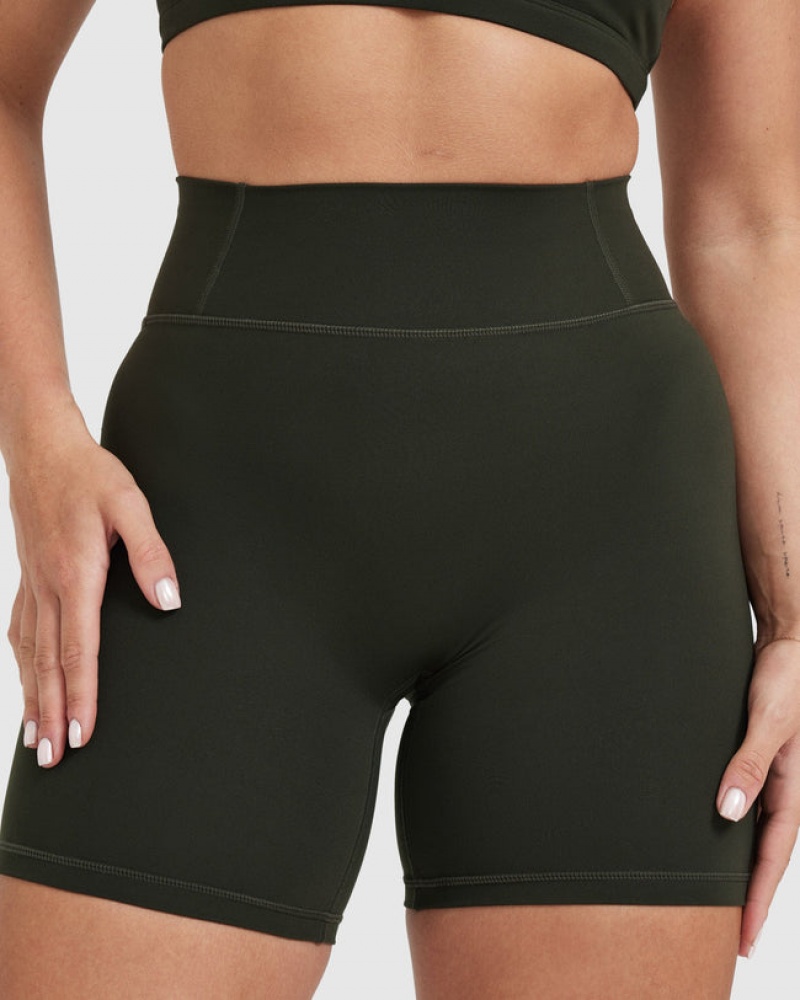 Oner Active Timeless High Waisted Kurze Hose Khaki | PGELARW-96