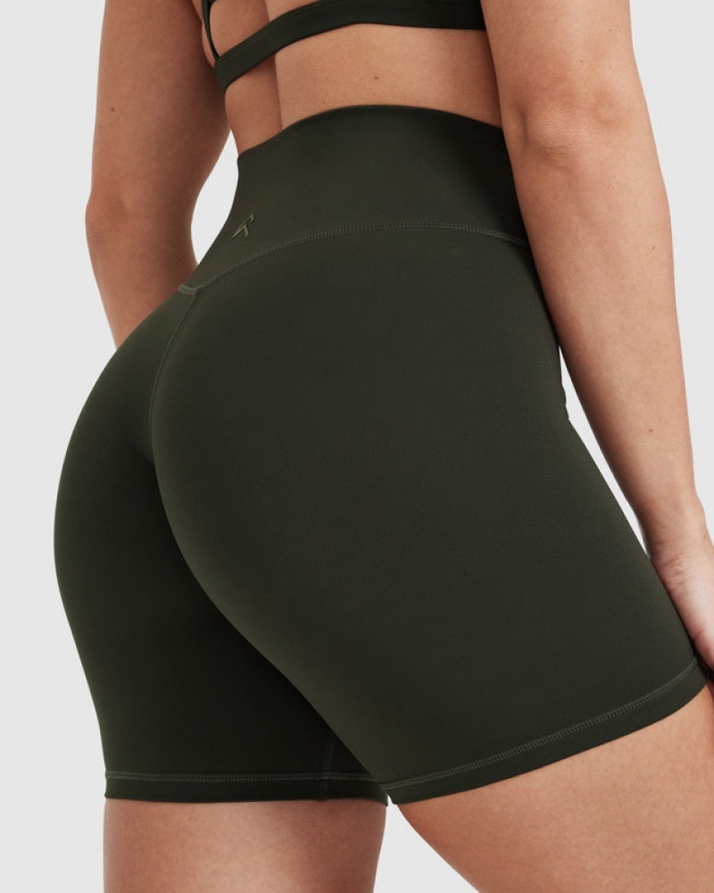 Oner Active Timeless High Waisted Kurze Hose Khaki | PGELARW-96