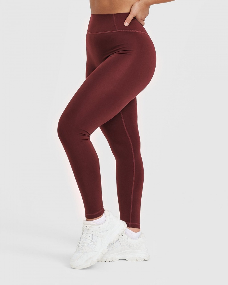 Oner Active Timeless High Waisted Leggings Bordeaux | PHFYDKZ-53