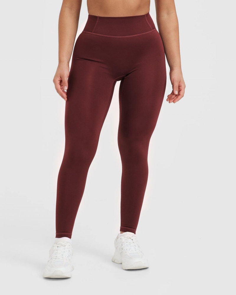 Oner Active Timeless High Waisted Leggings Bordeaux | PHFYDKZ-53