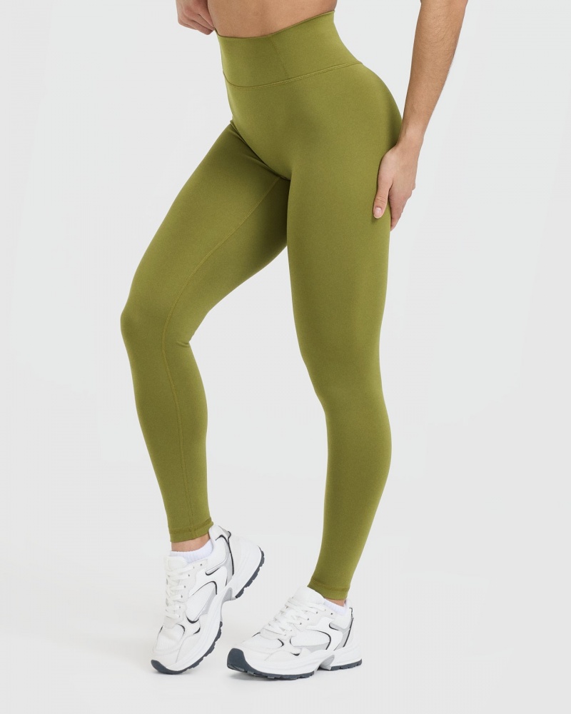 Oner Active Timeless High Waisted Leggings Olivgrün Grün | VOYPNRM-16