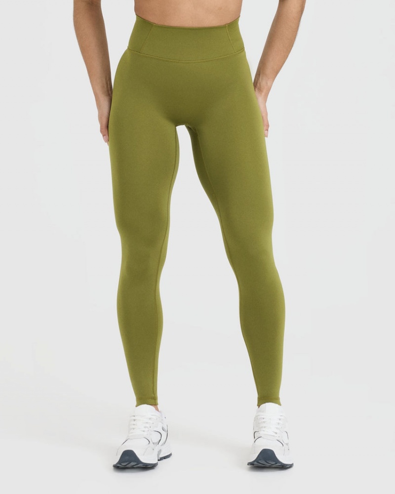 Oner Active Timeless High Waisted Leggings Olivgrün Grün | VOYPNRM-16