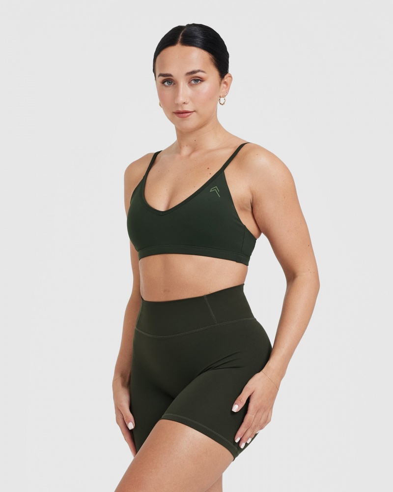 Oner Active Timeless Riemchen Bralette Sports Bras Khaki | JFKGNTW-10