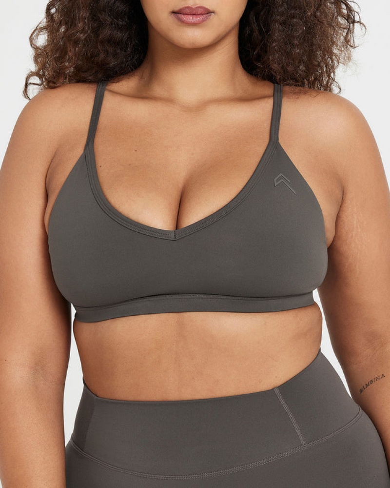 Oner Active Timeless Riemchen Bralette Sports Bras Tiefesgrau Braun | ZNMYRBH-45