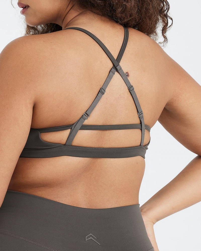 Oner Active Timeless Riemchen Bralette Sports Bras Tiefesgrau Braun | ZNMYRBH-45