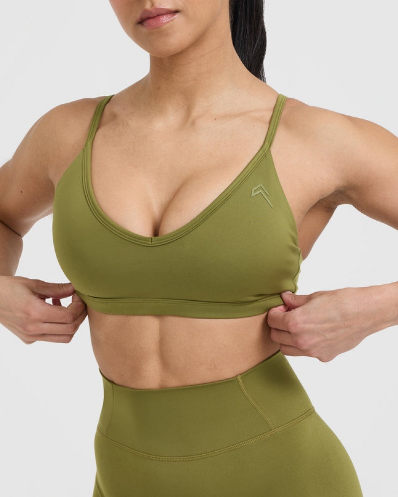 Oner Active Timeless Riemchen Bralette Sports Bras Olivgrün Grün | OVWDTJF-79