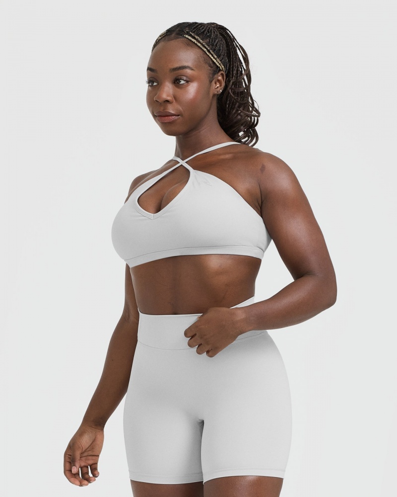 Oner Active Timeless Riemchen Bralette Sports Bras Hellgrau | WOCQMUX-21