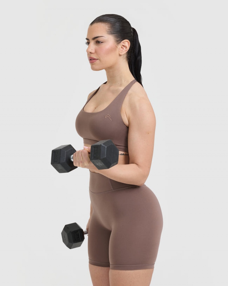 Oner Active Timeless Square Neck Sports Bras Braun | VBNKLMQ-57