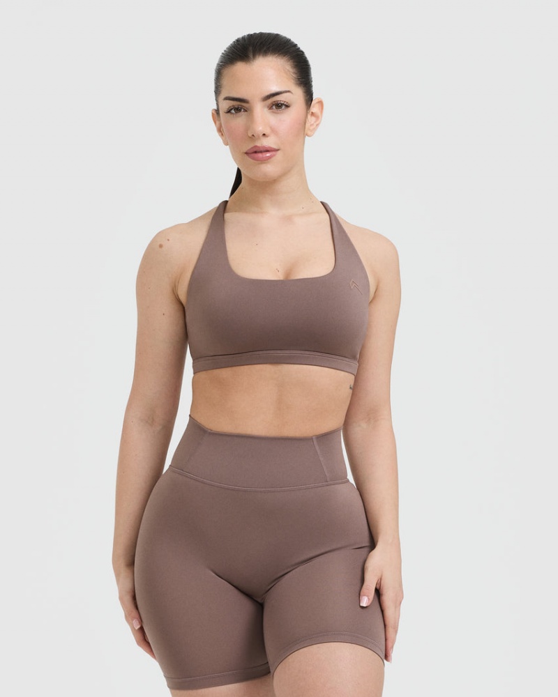 Oner Active Timeless Square Neck Sports Bras Braun | VBNKLMQ-57