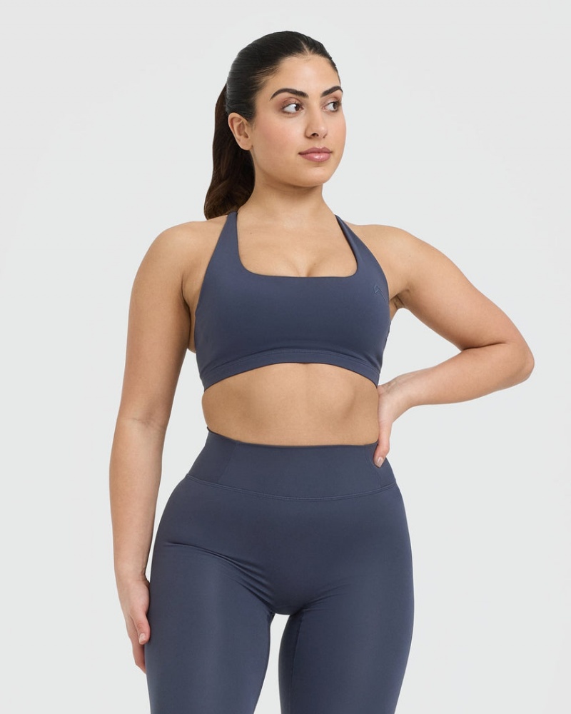 Oner Active Timeless Square Neck Sports Bras Blau | WISJQEK-13