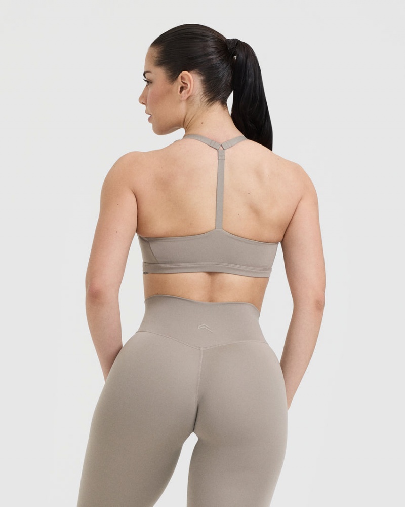 Oner Active Timeless Square Neck Sports Bras Grau | GSZLPQX-70