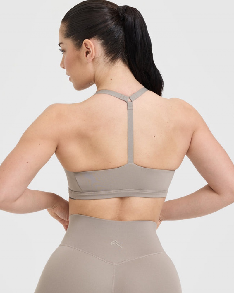 Oner Active Timeless Square Neck Sports Bras Grau | GSZLPQX-70