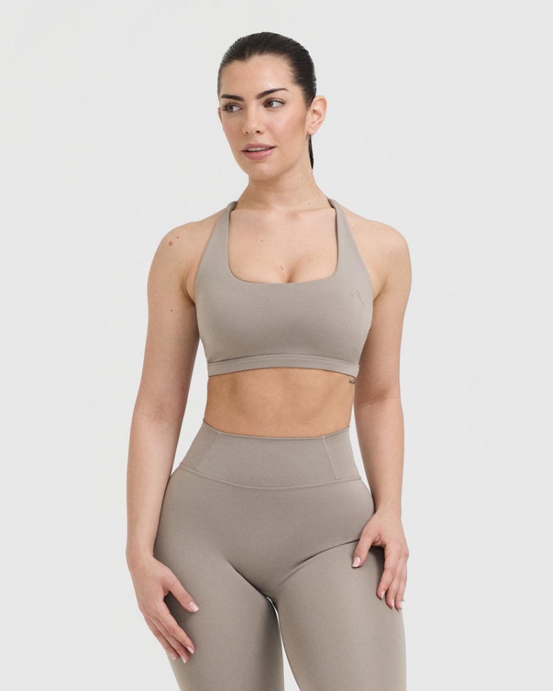 Oner Active Timeless Square Neck Sports Bras Grau | GSZLPQX-70