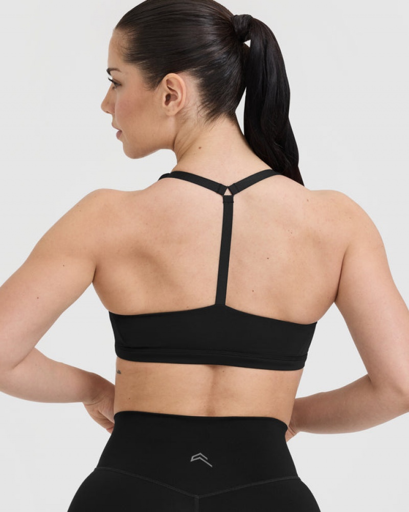 Oner Active Timeless Square Neck Sports Bras Schwarz | SUVOYIH-09