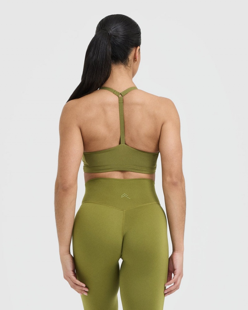 Oner Active Timeless Square Neck Sports Bras Olivgrün Grün | BCHEPVX-79