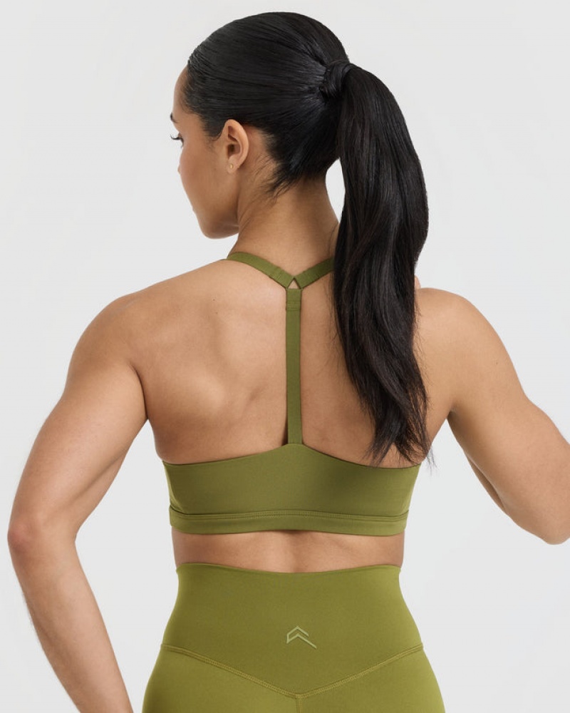 Oner Active Timeless Square Neck Sports Bras Olivgrün Grün | BCHEPVX-79