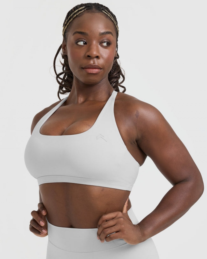 Oner Active Timeless Square Neck Sports Bras Hellgrau | LAUXGVE-38