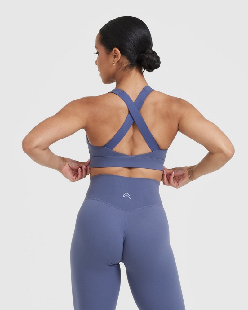 Oner Active Timeless Weite Riemen Sports Bras Blau | PFNHMCX-15