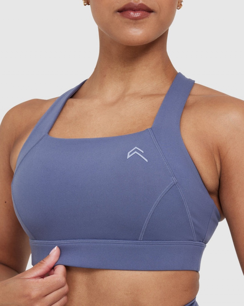 Oner Active Timeless Weite Riemen Sports Bras Blau | PFNHMCX-15