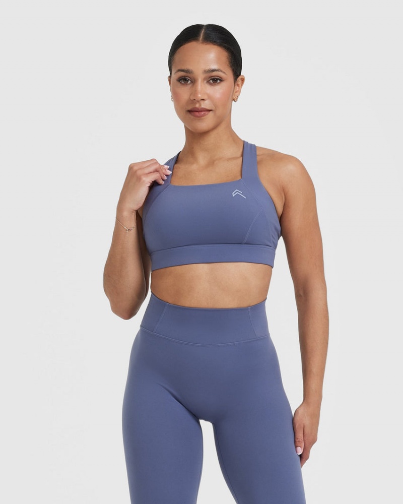 Oner Active Timeless Weite Riemen Sports Bras Blau | PFNHMCX-15