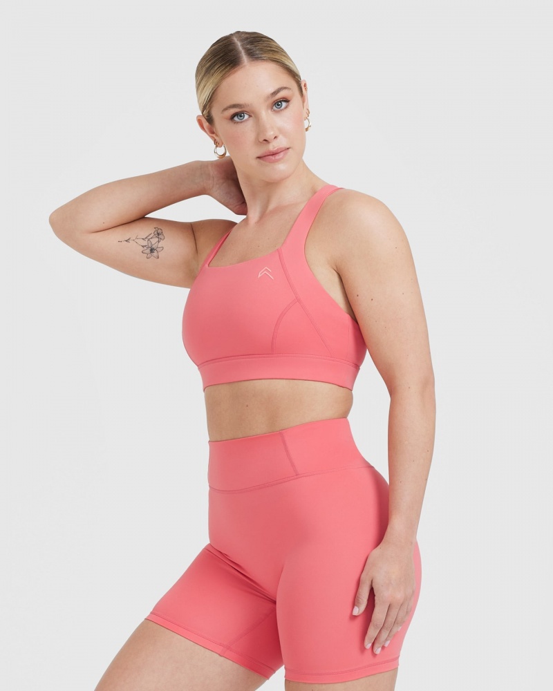 Oner Active Timeless Weite Riemen Sports Bras Rosa | VKXQWCN-09