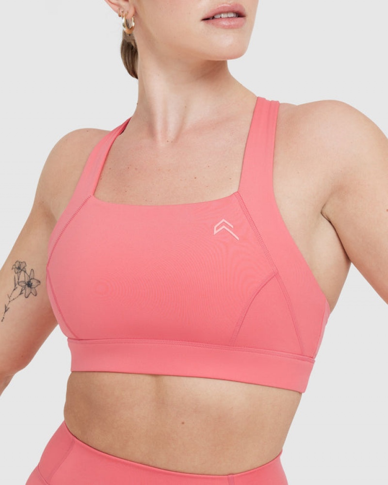 Oner Active Timeless Weite Riemen Sports Bras Rosa | VKXQWCN-09