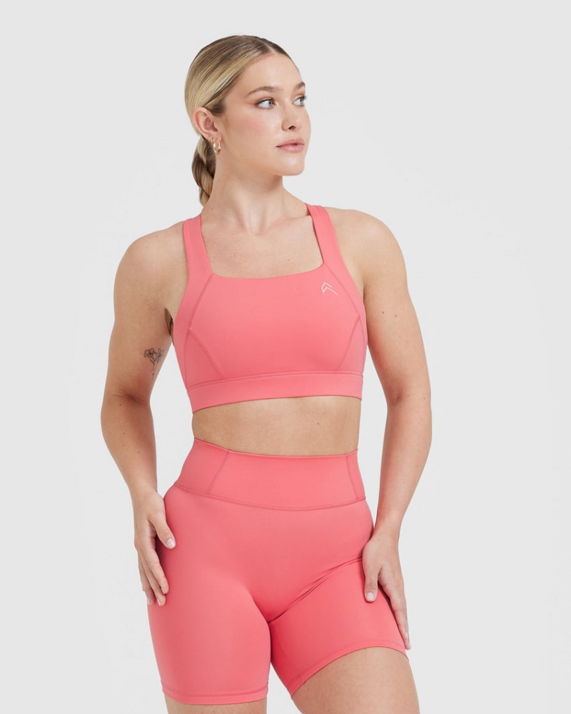 Oner Active Timeless Weite Riemen Sports Bras Rosa | VKXQWCN-09