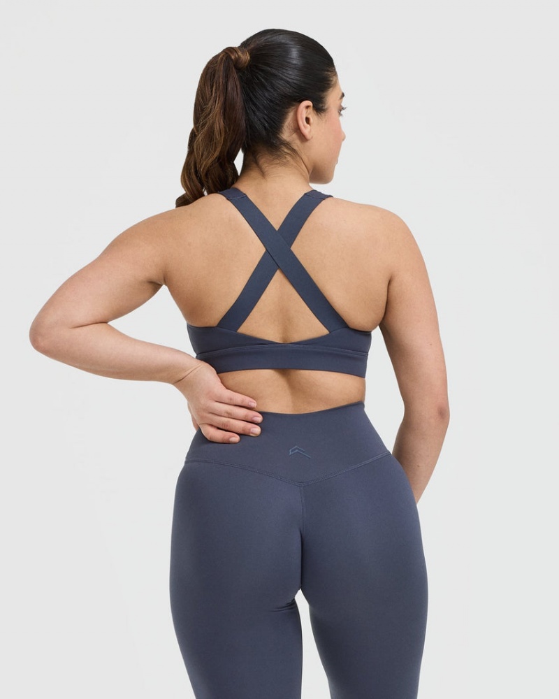 Oner Active Timeless Weite Riemen Sports Bras Blau | WIULJBE-19