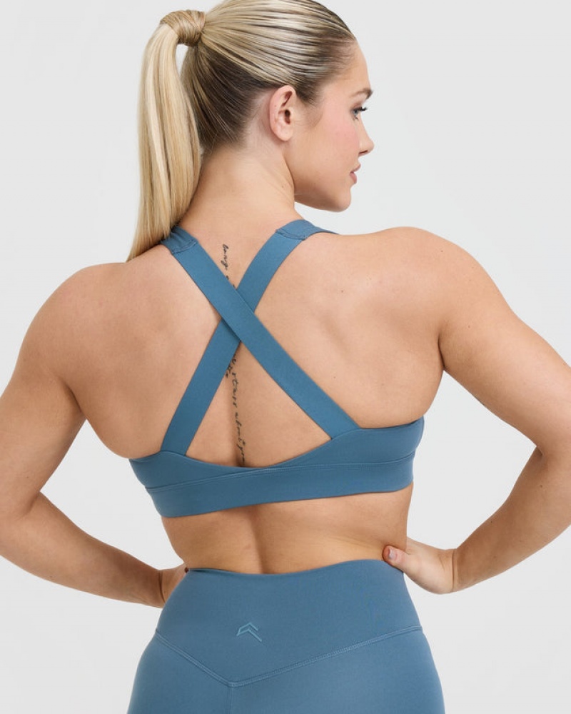 Oner Active Timeless Weite Riemen Sports Bras Blau | GMXNIVZ-24