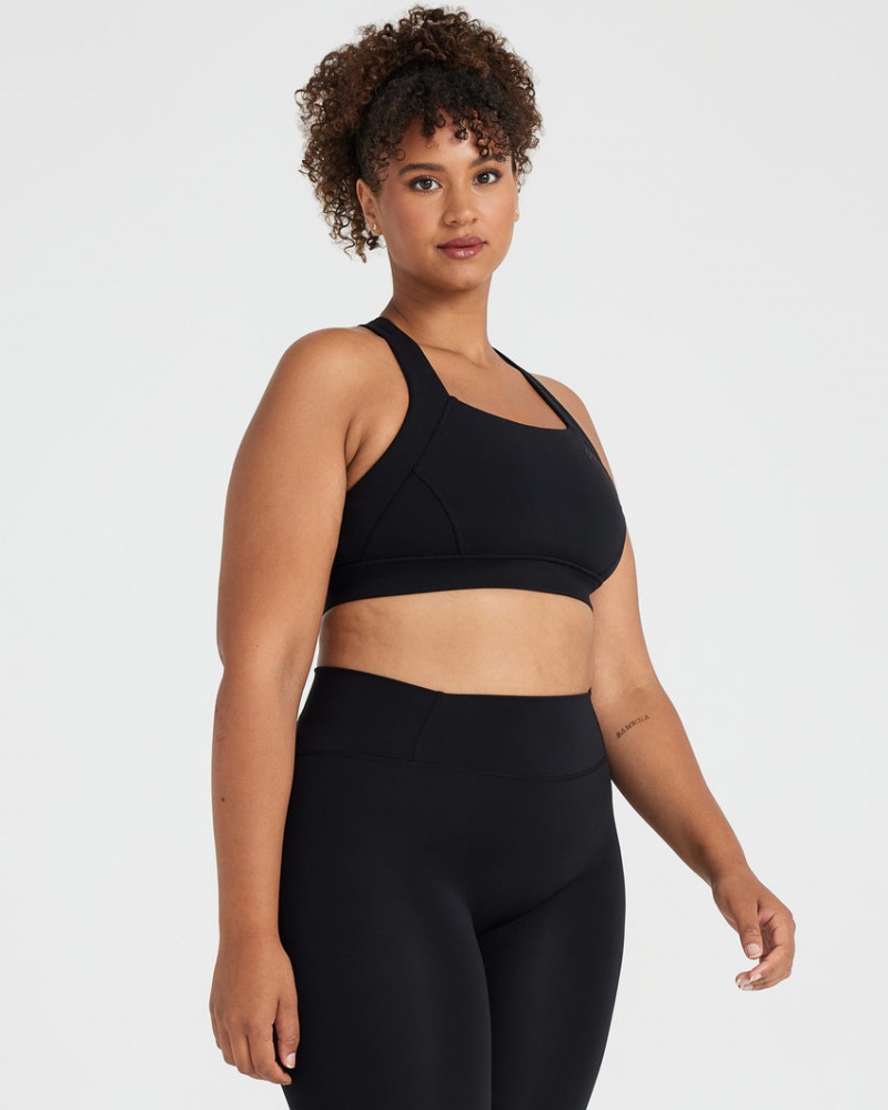 Oner Active Timeless Weite Riemen Sports Bras Schwarz | ADWZKIT-41