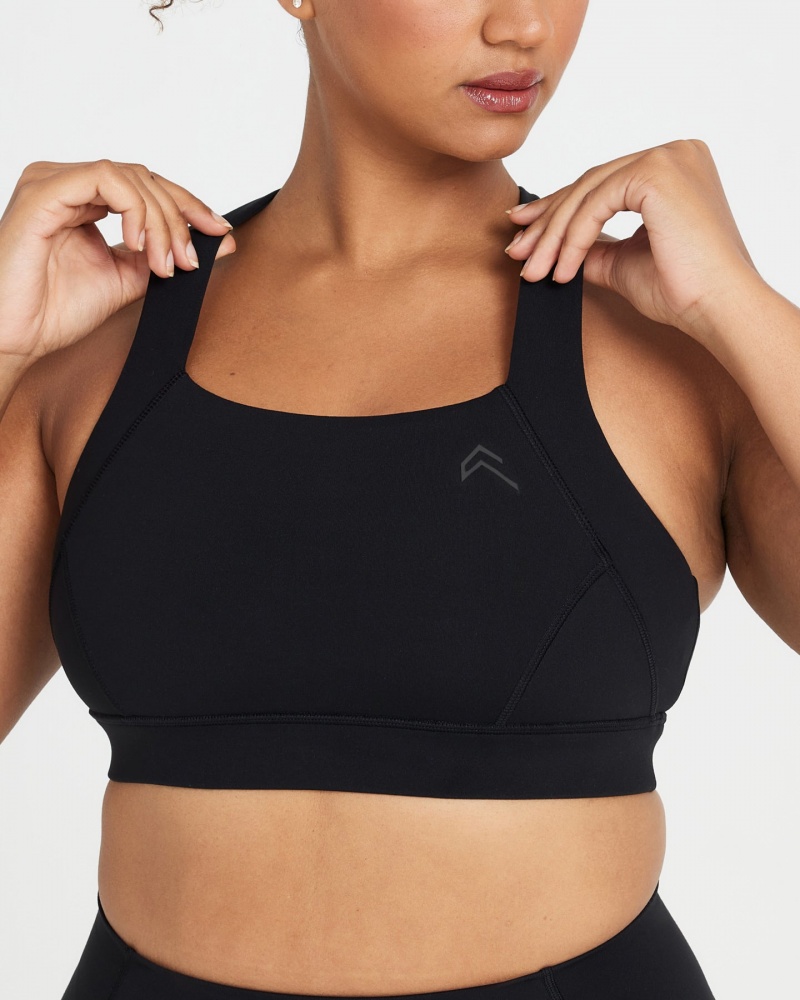 Oner Active Timeless Weite Riemen Sports Bras Schwarz | ADWZKIT-41