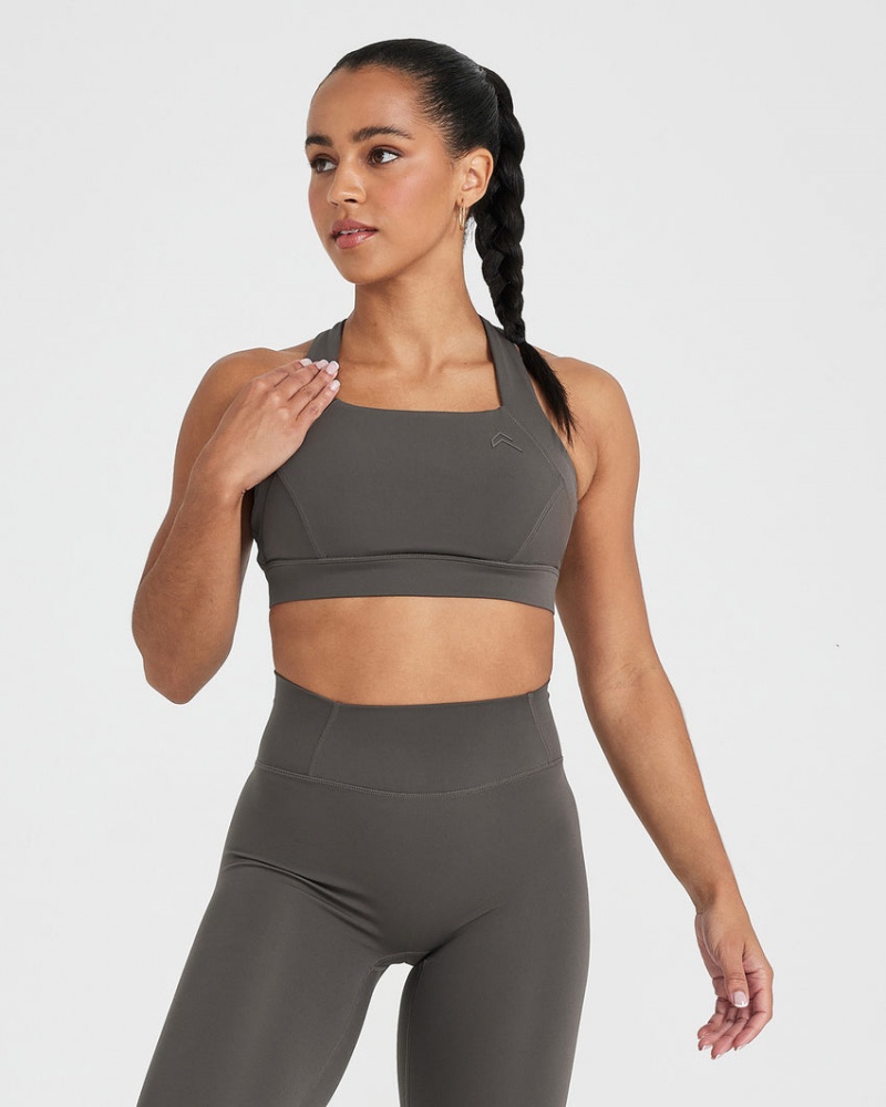 Oner Active Timeless Weite Riemen Sports Bras Tiefesgrau Braun | BNOKVPJ-73