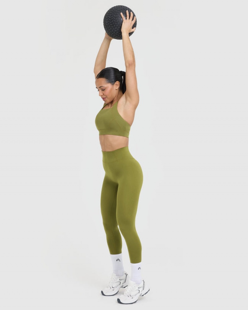 Oner Active Timeless Weite Riemen Sports Bras Olivgrün Grün | HWVIKCQ-14