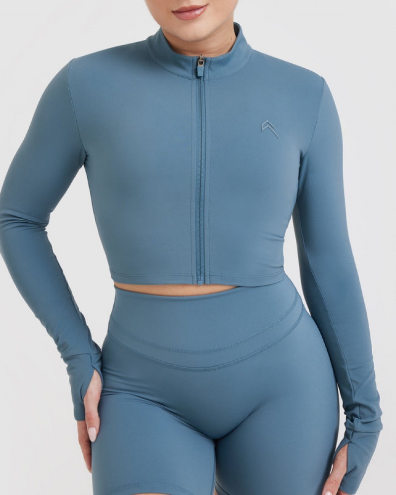 Oner Active Unified Crop Jacken Blau | KNDZOXI-83