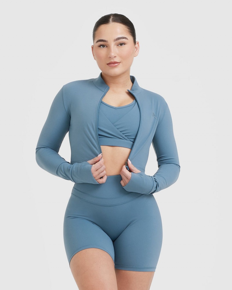 Oner Active Unified Crop Jacken Blau | KNDZOXI-83