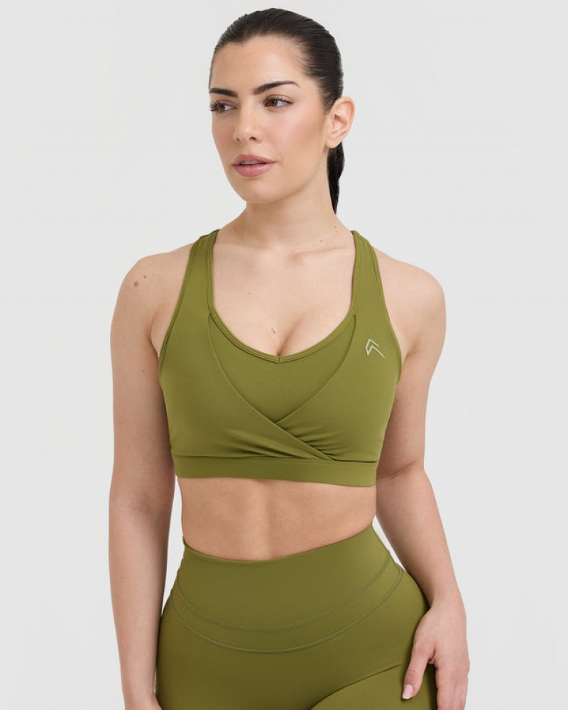 Oner Active Unified Layered Sports Bras Olivgrün Grün | IAHUWFK-26