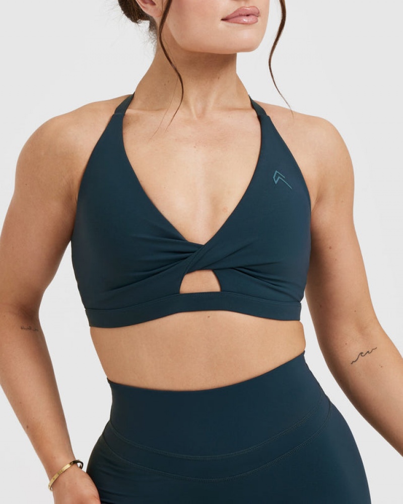 Oner Active Unified Twist Sports Bras Blau | EMPWRKI-95