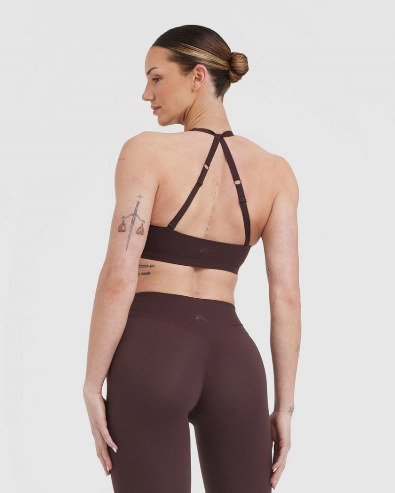 Oner Active Unified Twist Sports Bras Lila Braun | CGDTRSI-10