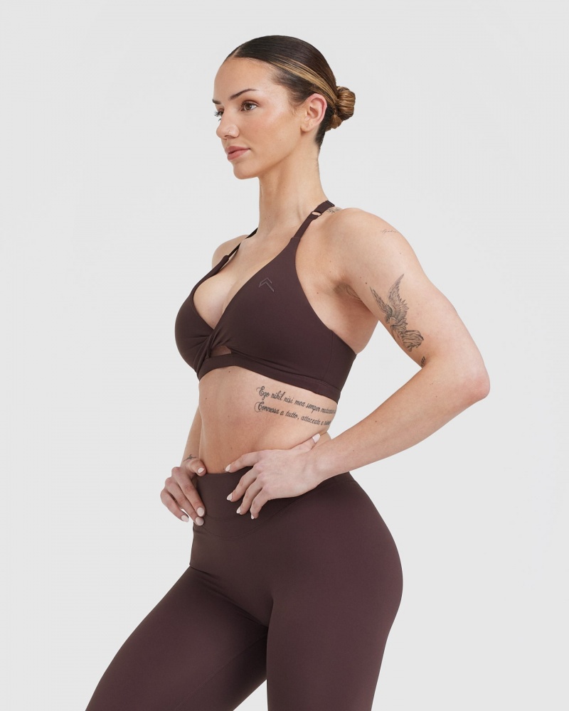 Oner Active Unified Twist Sports Bras Lila Braun | CGDTRSI-10