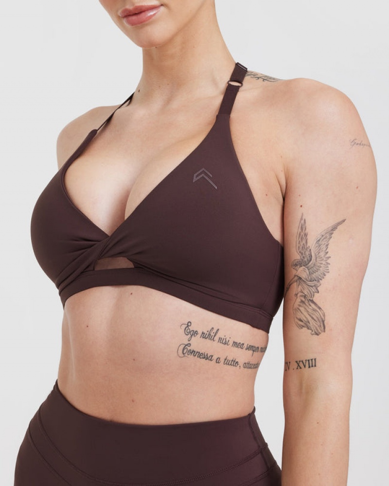 Oner Active Unified Twist Sports Bras Lila Braun | CGDTRSI-10