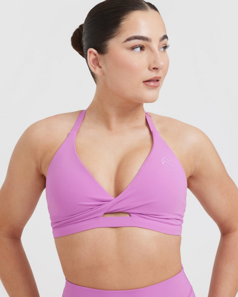 Oner Active Unified Twist Sports Bras Lila | KHTOYDF-28