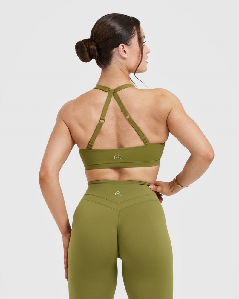 Oner Active Unified Twist Sports Bras Olivgrün Grün | OUNHSBC-60